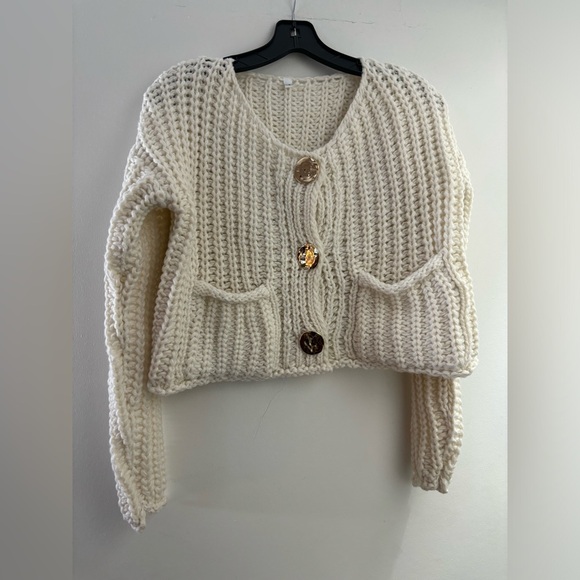 New Chunky Knit Cardigan Sweaters Long Sleeve Open Front Button Kitted Fall - Picture 13 of 16